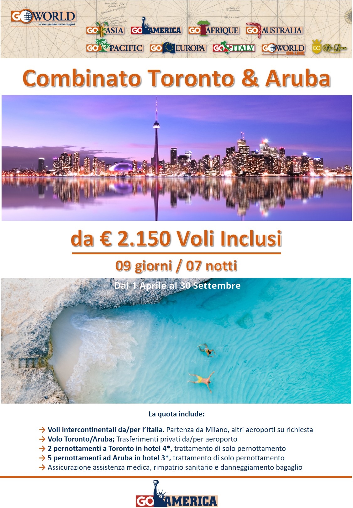 Vivere e Viaggiare - Toronto e Aruba - Offerta